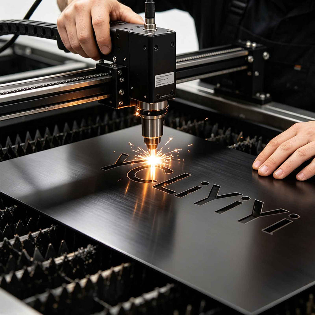 YCLiYiYi 10Pcs Black Anodized Aluminum Sheet 5x7x1/32 Inch, 5052 Metal Blanks with PE Protective Film, High Contrast Precision Plates for Laser Engraver CNC Router DIY Craft Sign Making