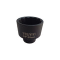 YCLiYiYi 65mm Impact Socket, 3/4" Drive 12 Point Metric Axle Nut Socket, 40CR Alloy Steel with Black Phosphate Coating, Radius Corner Anti-Slip Design for Heavy Duty Auto Truck Repair, 80mm Length