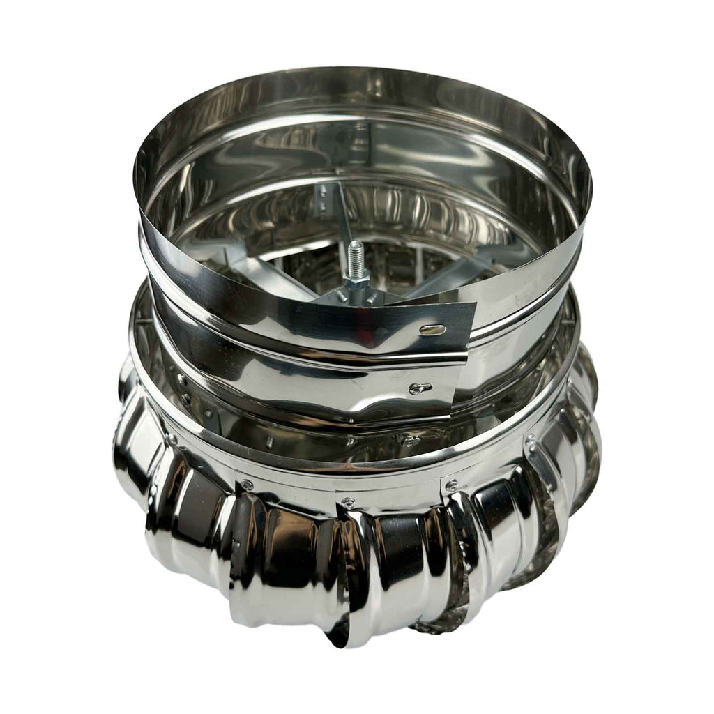 YCLiYiYi 7.9 Inch 304 Stainless Steel Roof Wind Turbine Vent Cap, Unpowered Turbine Exhaust Fan for Workshop Shed, Rainproof Chimney Flue Cover, 200mm Round Rotating Ventilation Cap