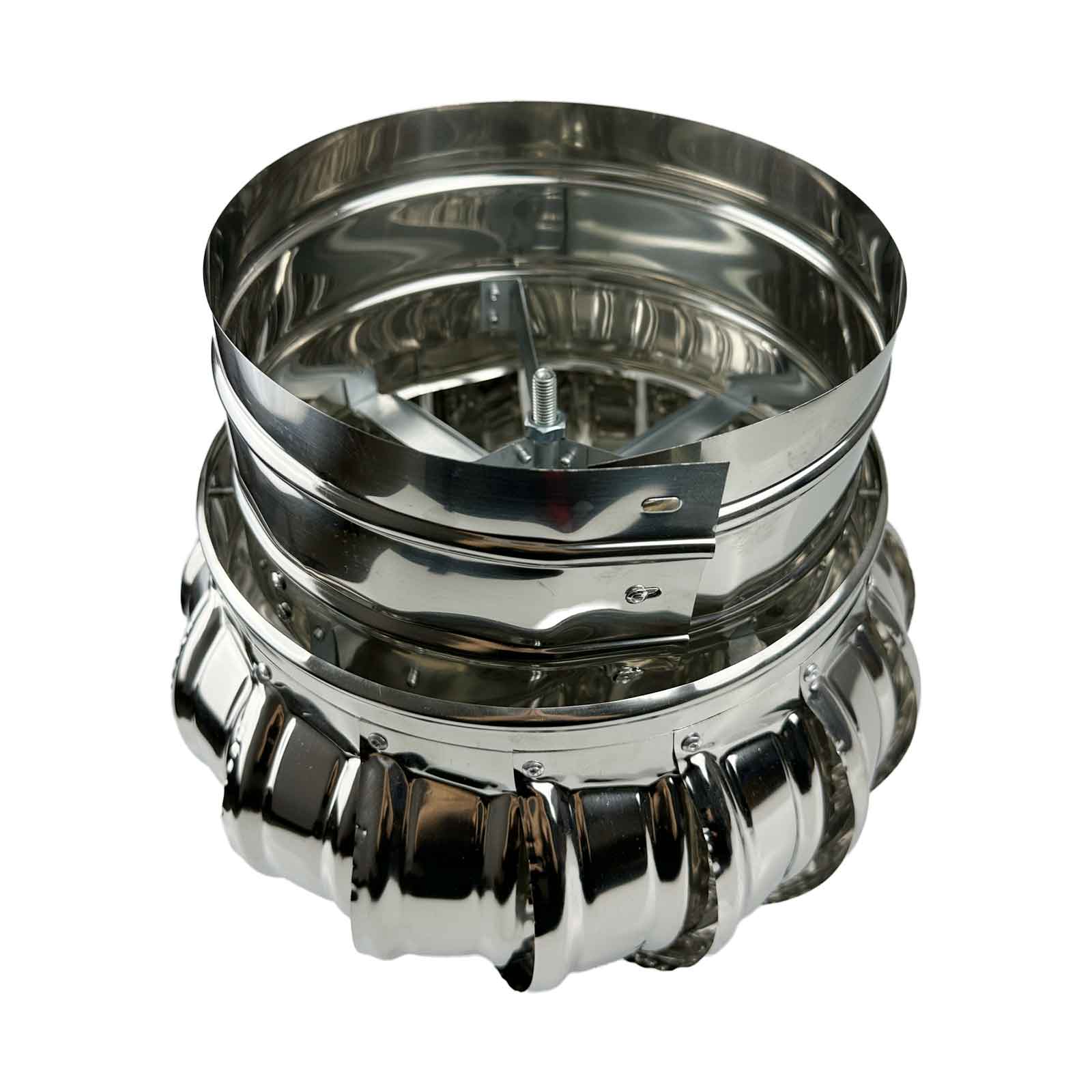 YCLiYiYi 7.9 Inch 304 Stainless Steel Roof Wind Turbine Vent Cap, Unpowered Turbine Exhaust Fan for Workshop Shed, Rainproof Chimney Flue Cover, 200mm Round Rotating Ventilation Cap