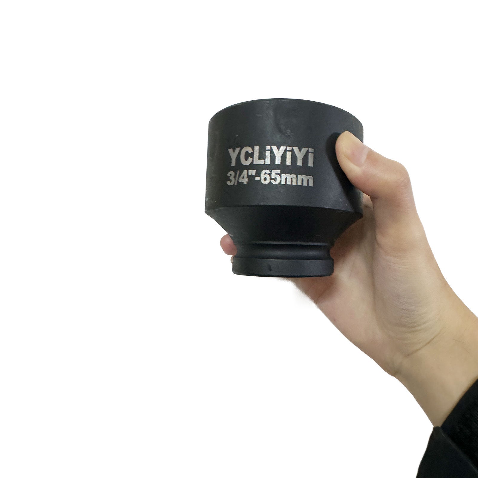 YCLiYiYi 65mm Impact Socket, 3/4" Drive 12 Point Metric Axle Nut Socket, 40CR Alloy Steel with Black Phosphate Coating, Radius Corner Anti-Slip Design for Heavy Duty Auto Truck Repair, 80mm Length